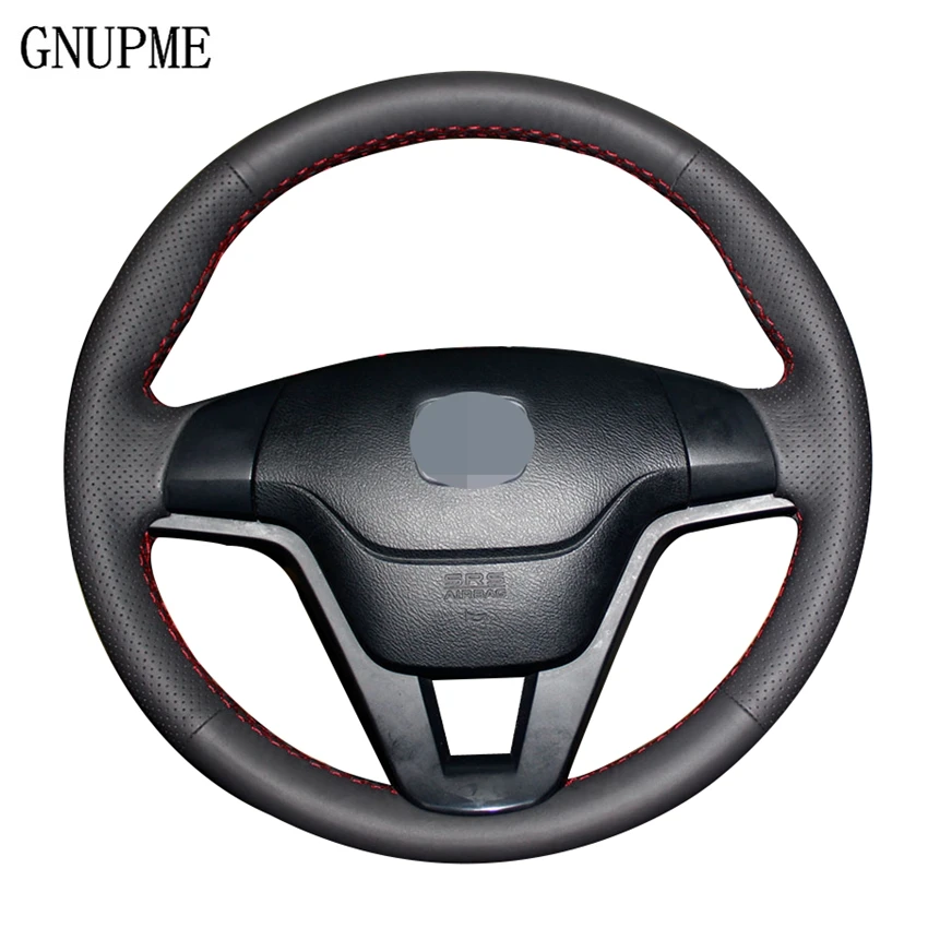 Черный чехол GNUPME из искусственной кожи ручной работы на рулевое колесо для Honda CRV CR-V 2007 2008 2009 2010 2011