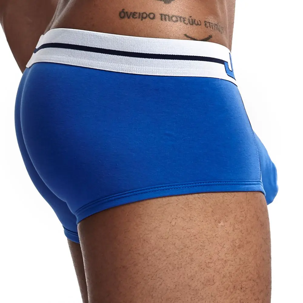 Бренд jockmail Нижнее белье Мужчины Боксеры Шорты однотонные белые Для мужчин сексуальные боксер самакуэка Модная хлопковая u-образной выпуклостью спереди, мужские забавные трусы