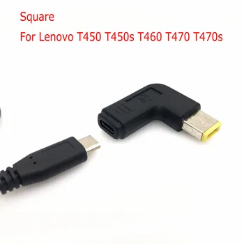 

USB Type C Female to Square Male Plug Dc Power Adapter Converter Laptop Charger Connector for Lenovo T450 T450s T460 T470 T470s