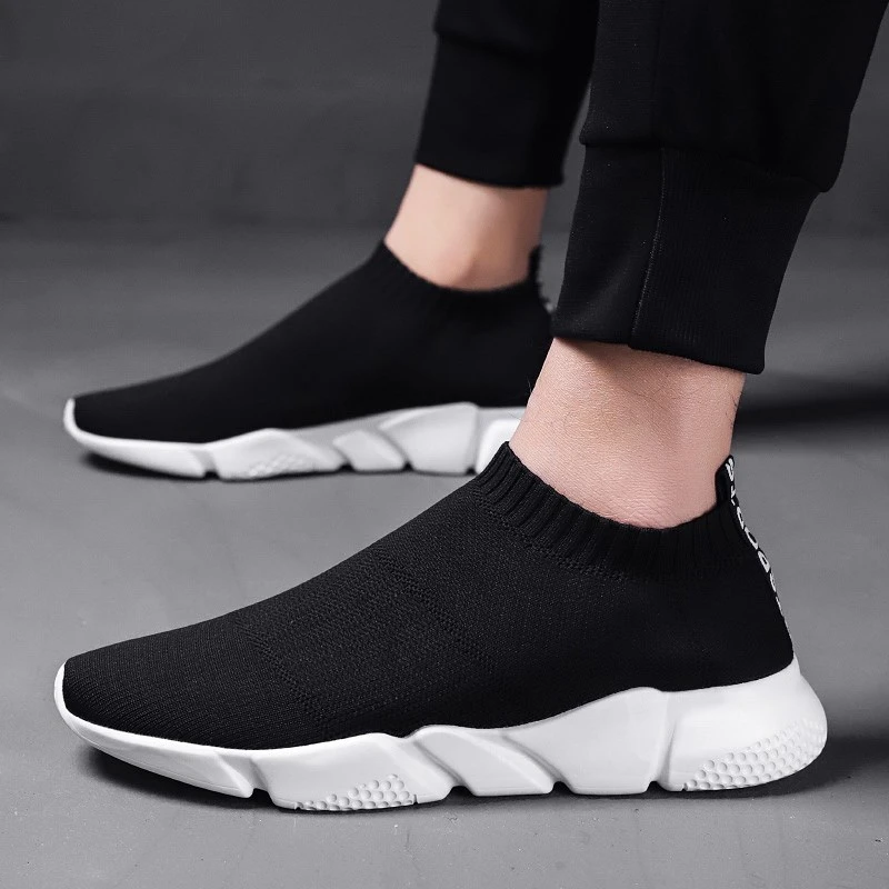 black slip on tennis shoes
