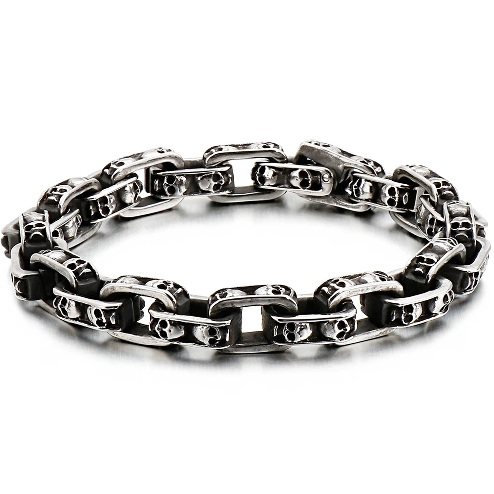 アクセサリー big skull head flat chain bracelet big skull head flat chain bracelet