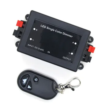 

DC 12V-24V 3 Key RF Cordless Remote Control 8A Light-emitting Diode Single Color Dimmer Light Controller