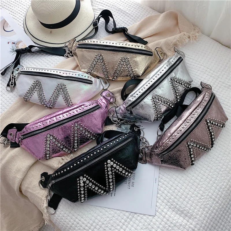 

New Arrival Non-mainstream Bag Women's 2019 New Style Versatile Simple Shoulder Chest Pack lian tiao wang Red Small Black Bag Fa