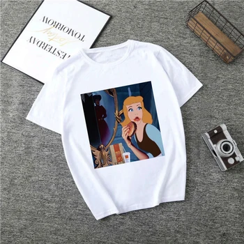 

Summer 2020 New Cartoon Harajuku Princess T Shirt O-Neck Punk Aesthetics TShirt Print Casual Short Sleeve Streetwear Women Top