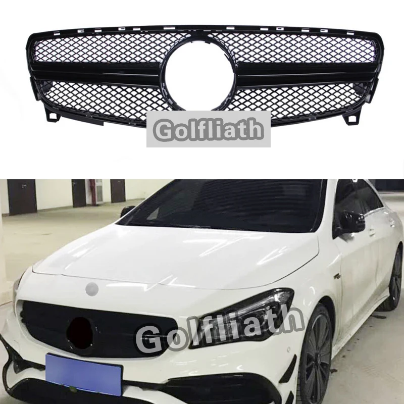 W176 ABS Черная передняя решетка для Mercedes Benz A-CLASS A180 A200 A260 A45 AMG