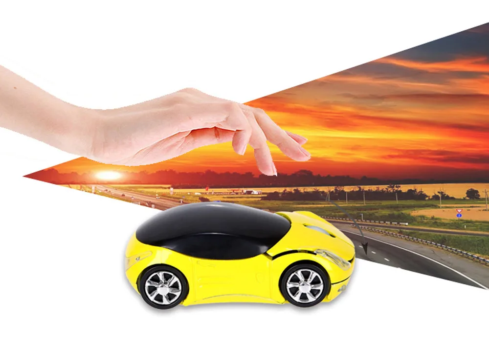 2,4 GHz 1200DPI Ratón Óptico inalámbrico USB pergamino ratones para portátil Tablet juguete forma de coche ordenador PC silenciosa accesorios para portátil