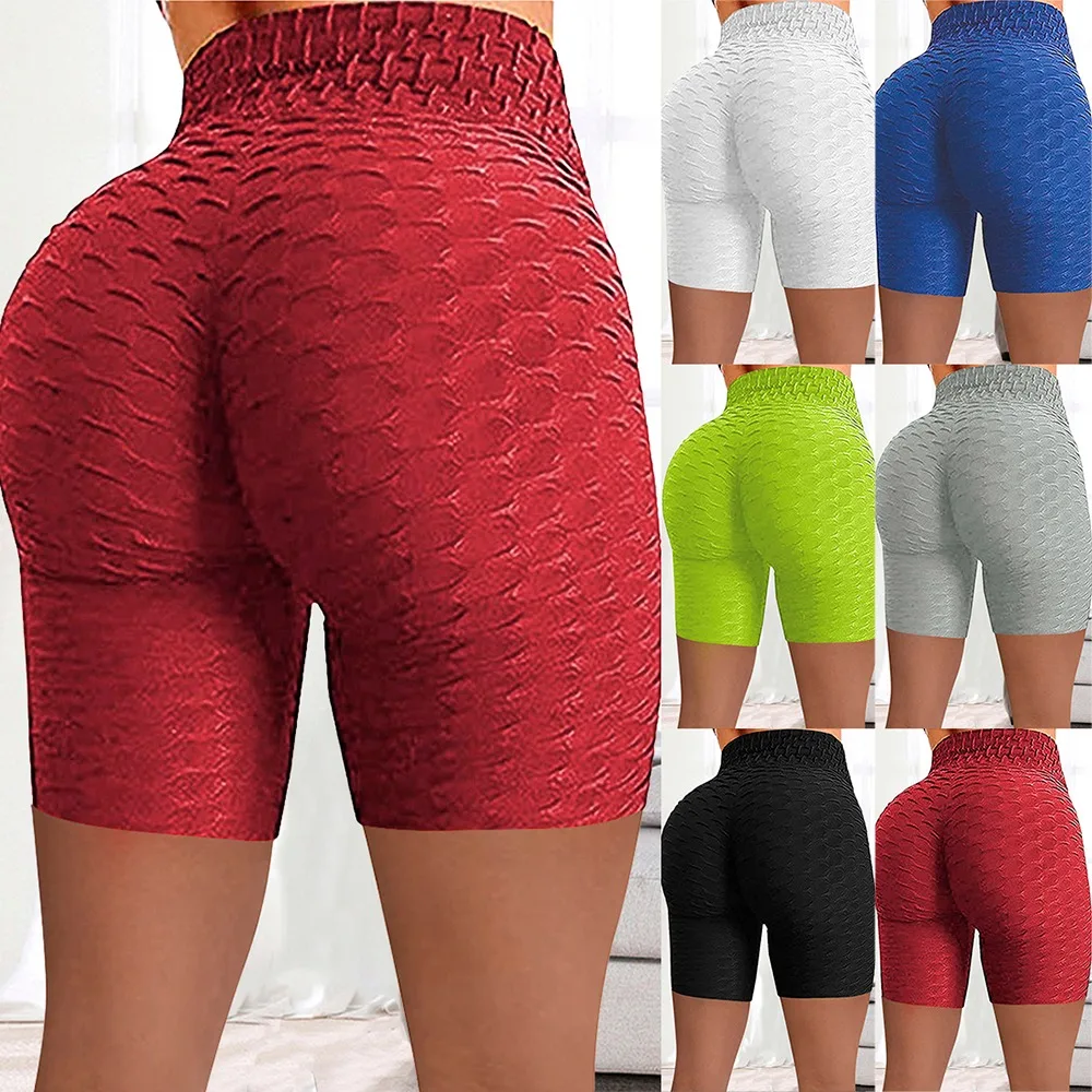 2021 Women Yoga Shorts High Waist Seamless Hip Up Tight Elastic Sport