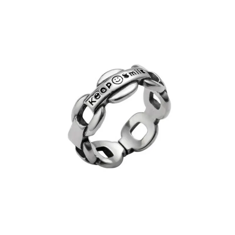 

925 sterling silver ring Open the index finger is adjustable Keep smiling to restore ancient ways Women's fashion jewelry