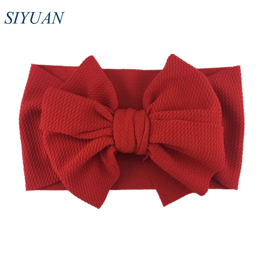 15pcs/lot DIY Boutique Kids Adjustable Waffle Headband with 6 inch Hair Bow Hotsale Princess Party Headwear 20 Colors HB104 - Цвет: 11-red