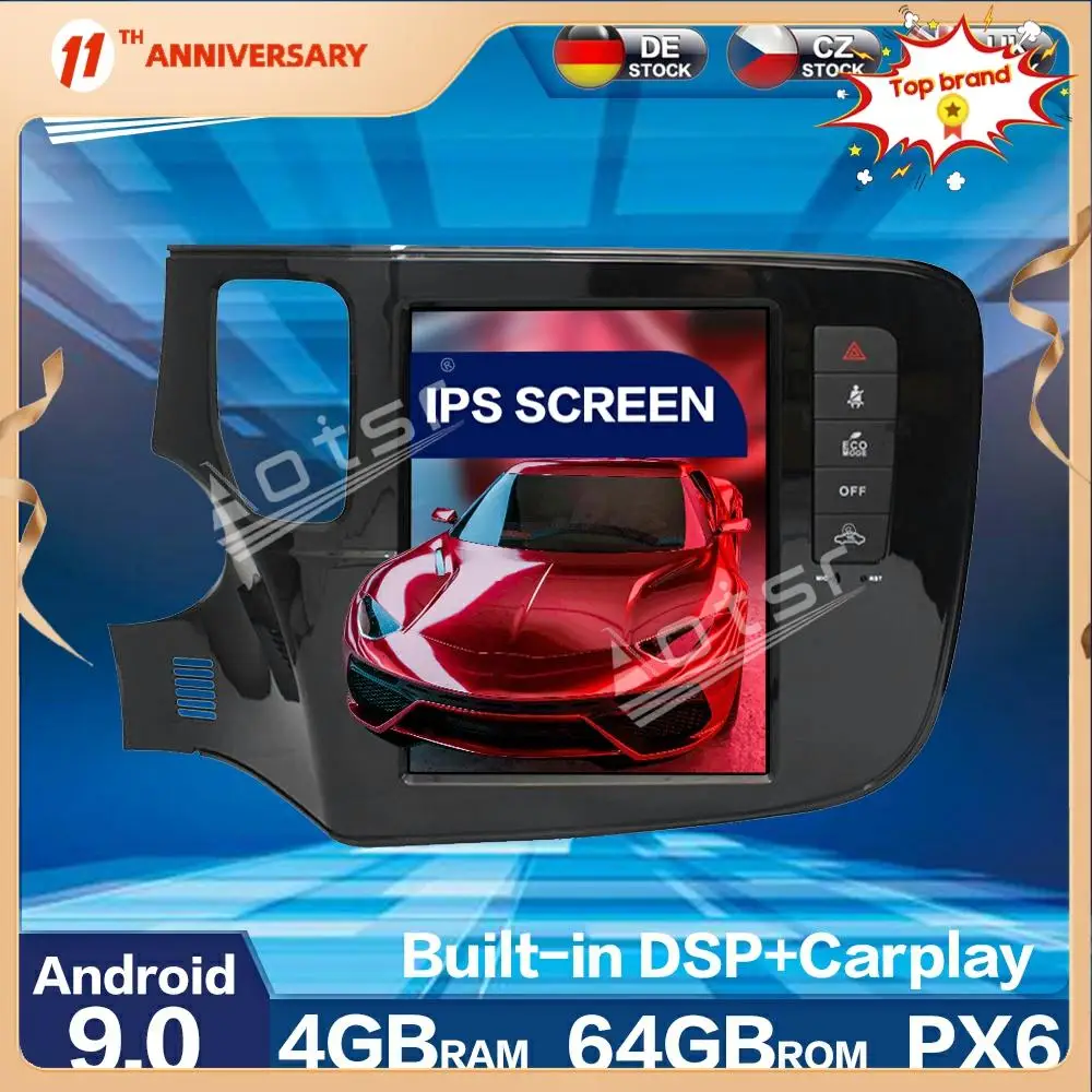 

For MITSUBISHI outlander 2014 - 2020 Android 9.0 Multimedia Player Tesla Screen 4+64GB Car Radio Auto GPS Navigation DSP carplay
