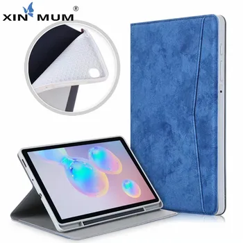 

Case for Samsung Galaxy Tab S6 Lite with Pencil Holder Stand Business Card Slot Cover Funda for Samsung Tab S6 Lite P610 P615