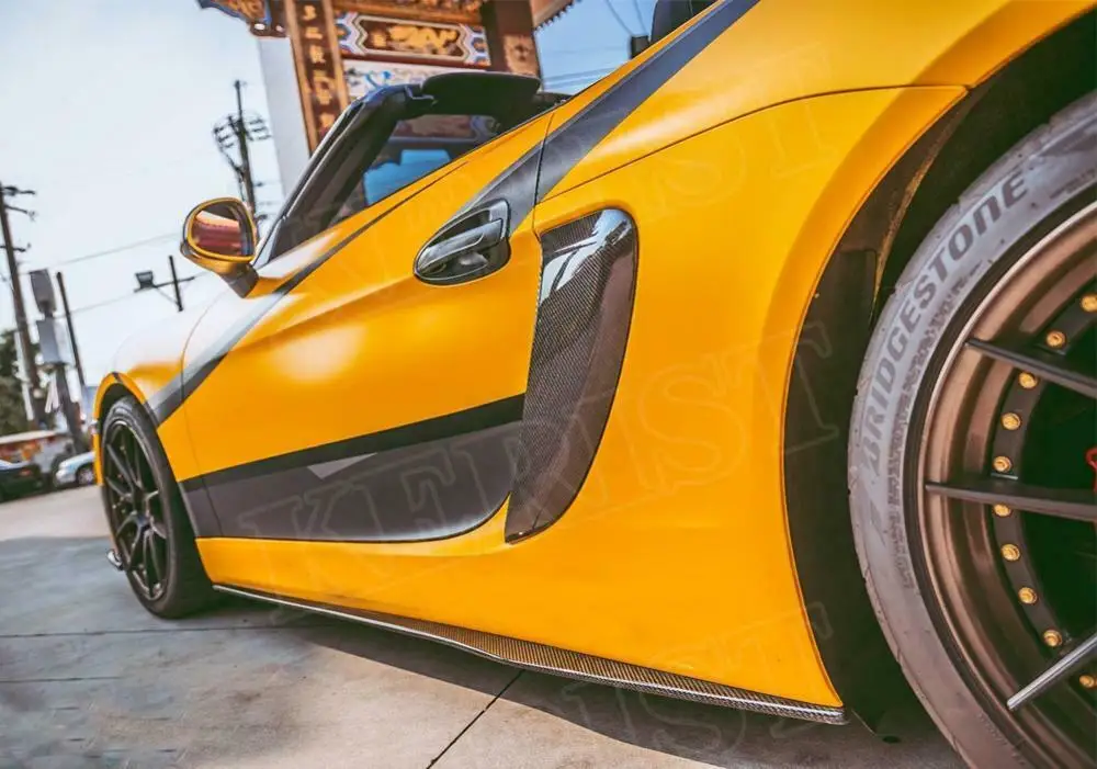 Расширение боковых юбок из углеродного волокна для Porsche 981 boxster cayman 2013