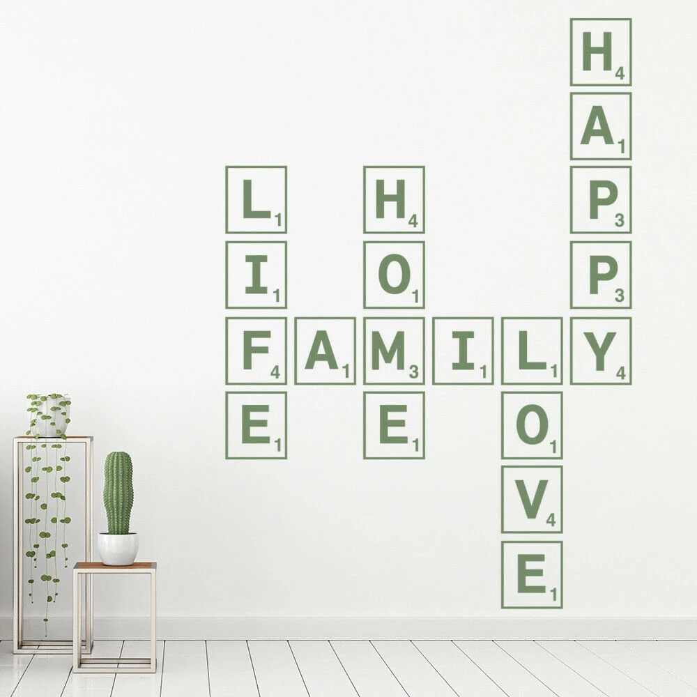 Tiles Scrabble Game Wall Decal Words Love Life Family Creative Art Mural  Kids Bedroom Nursery Home Decoration Vinyl Sticker Q075 - Wall Stickers -  AliExpress