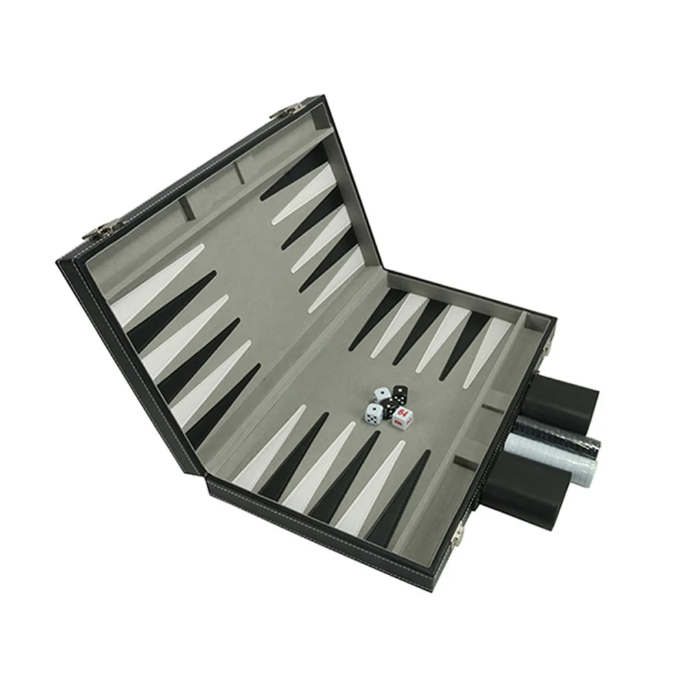 

Backgammon Set Folding PU Leather Portable Chess Board Table Educational Toy Business Gift Box Wooden Game Entertainment Adults
