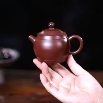 

Yixing teapot famous hand-made original mine purple clay tea pot chinese kung fu tea kettle small capacity 150 ml