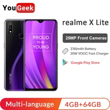 Realme X Lite 4 Гб ОЗУ 64 ПЗУ 6 3 ''мобильный телефон Snapdragon 710
