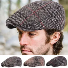 Английский стиль, клетчатый твидовый Мужской Зимний берет, женский, Blinder Baker, шапка для мальчика, кепка, Newsboy, елочка, плоская кепка, берет erkek bere