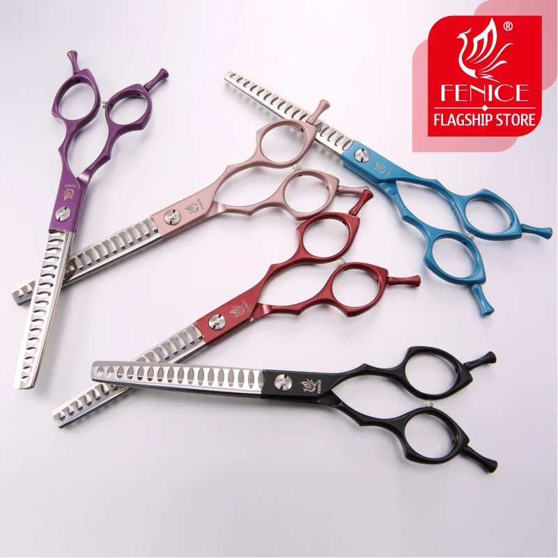 Fenice-Jp440c-Colorful-6-5-7-0-Inch-Stainless-Steel-Pet-85-Thinning-Scissors-for-Dog.jpg Fenice Jp440C Színes 6,5 7,0 Hüvelykes Rozsdamentes Acél Pet 85% Vékony Olló Kutya Ápoláshoz 17 Fogak Vékonyabb Chunker - Image 2
