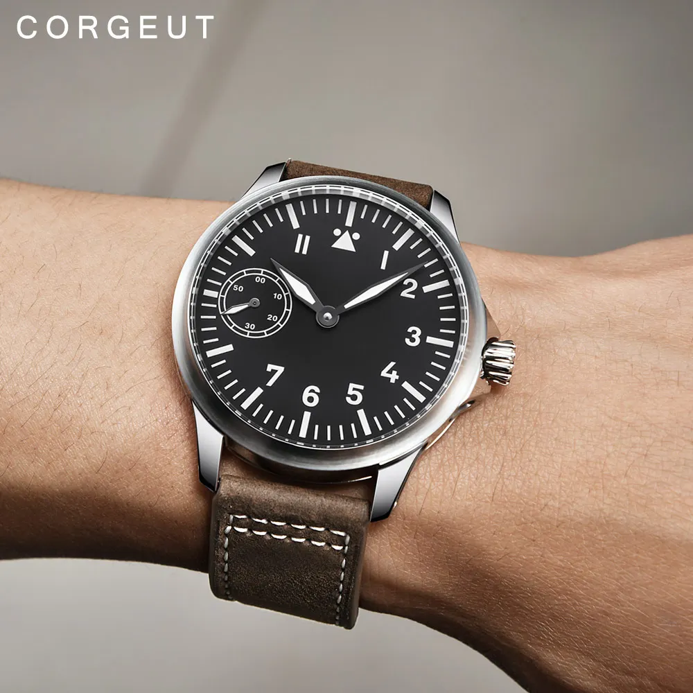 Роскошный бренд Debert45mm сапфировое стекло Мужские механические часы ST3600, 6497 механизм 316L корпус из нержавеющей стали светящийся