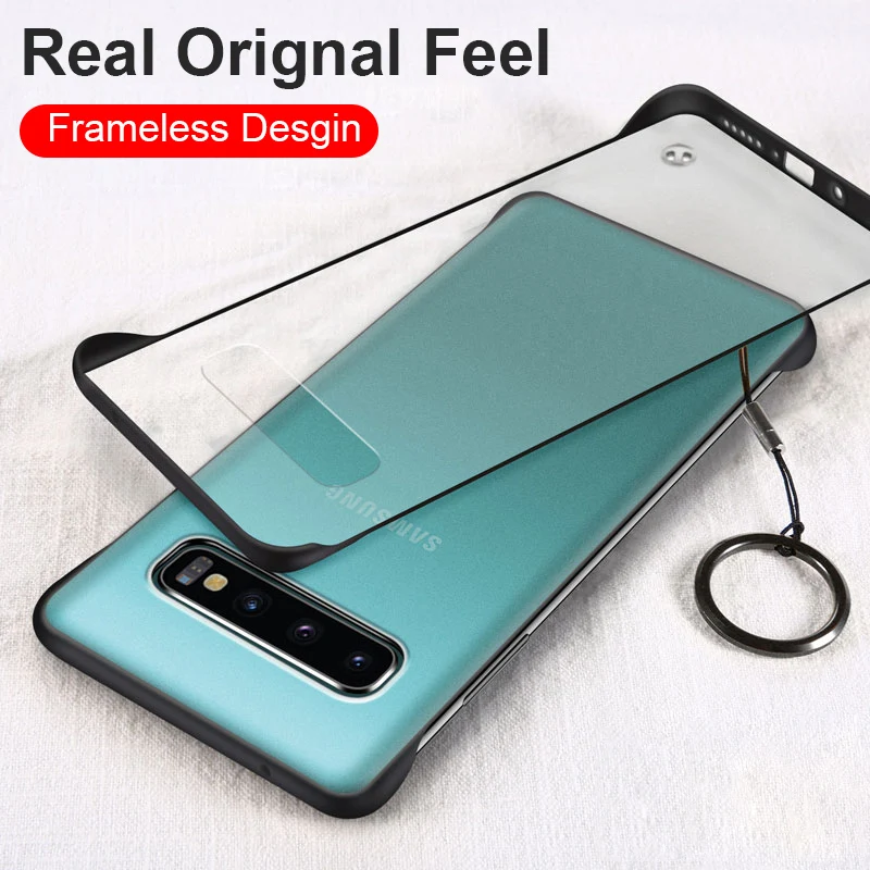 

Frameless Matte Case For Samsung Galaxy Note10 Note 10 Pro S10 S10e Plus hard Cover For Samsung Note10 Pro Case With Lanyard
