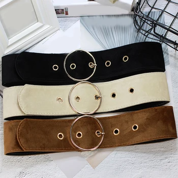 

Retro Velvet Women Belt For Jeans Dress Fashion Square Buckle Belt High Quality Solid Color Simple Female Decoration Waistband