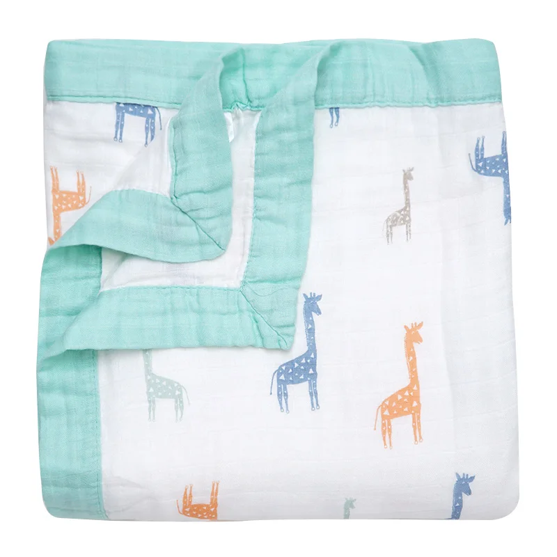 The giraffe Дропшиппинг Infantil конверт для новорожденных детские пеленки-одеяла 4 Слои бамбукового волокна и хлопка марлевый подгузник многоцелевого использования ванны младенца Полотенца - Цвет: The giraffe