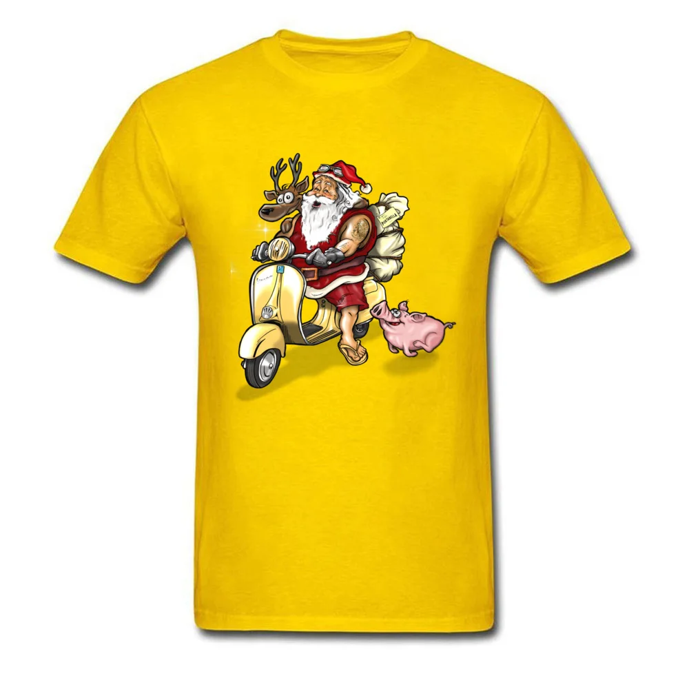 Summer Santa Discount Funny Tops Shirt Crewneck Summer Fall 100% Cotton Short Sleeve T Shirts for Men Casual Tee-Shirt Summer Santa yellow