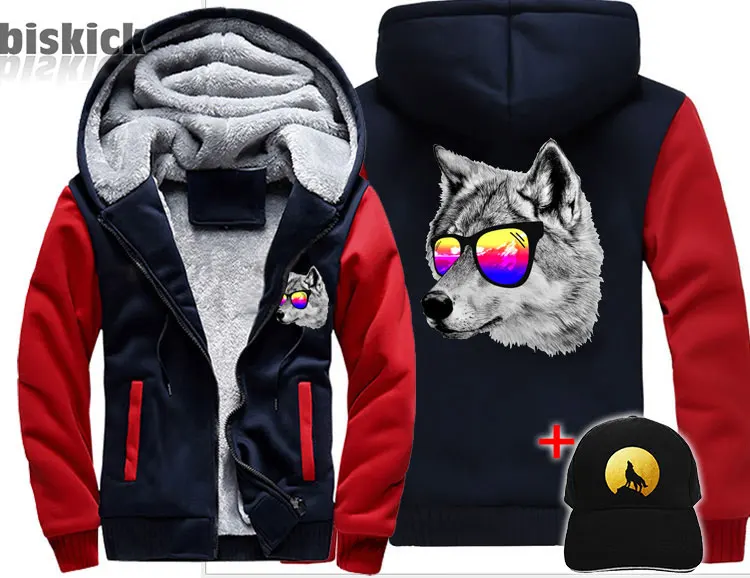 Wolf Veste loup regard одежда для мужчин wo men wolf dream плотное пальто куртка зимняя теплая Толстовка Топ толстовки - Цвет: Style 29 Asian size