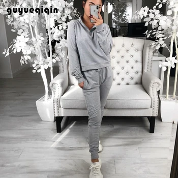 

Womens Tracksuit Set Pure Color Casual 2 Piece Sets Womens Outfits Zipper Shirt Drawstring Long Pants