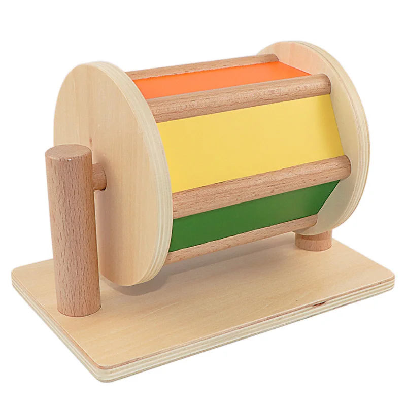 LEADER JOY Montessori Spinning Drum Baby Wooden Toys for 13 Year Old