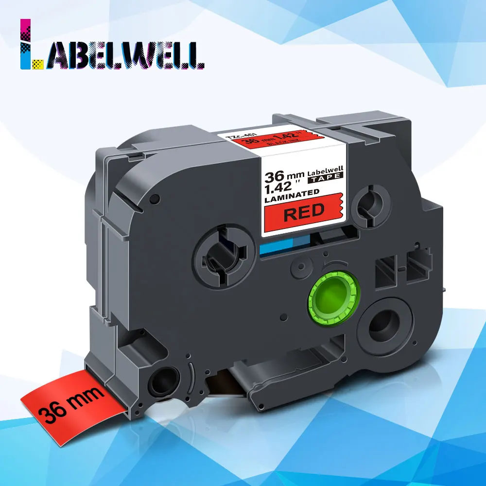 

Labelwell Compatible label tape 36mm 461 tape compatible for 461 Black on Red Printer Ribbon for label printer label maker