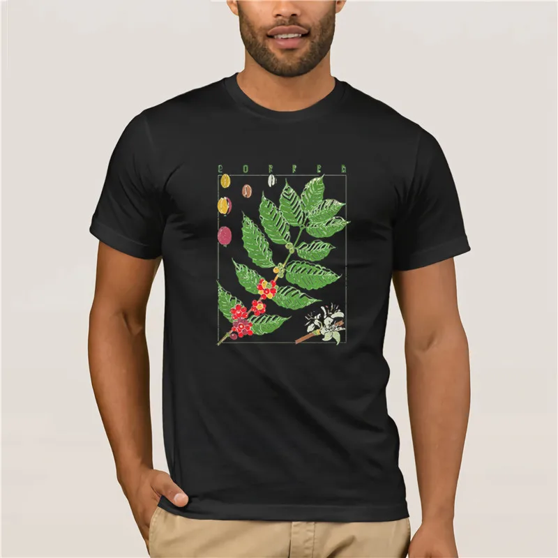 

2020 Fashion T shirtTshirt Homme CoffeeBotanical Garden Plant Print Art Botany Bloom Fruit FlowerMen Tshirt