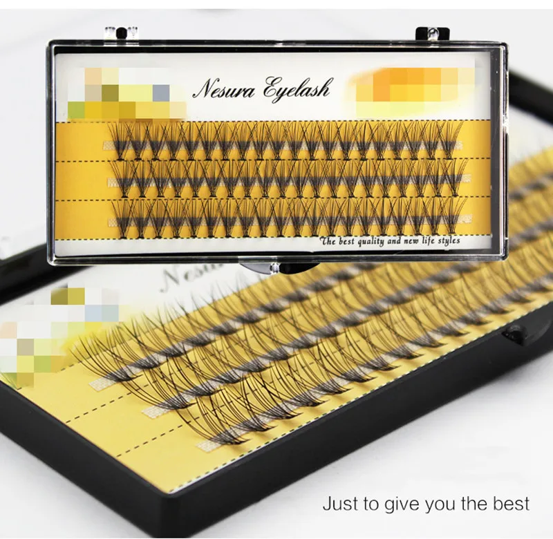 Description Picture 3 of item60 cluster/box Individual eyelashes，0.07/0.1thick cluster eyelash extension,3D lashes natural false eyelashes wholesale