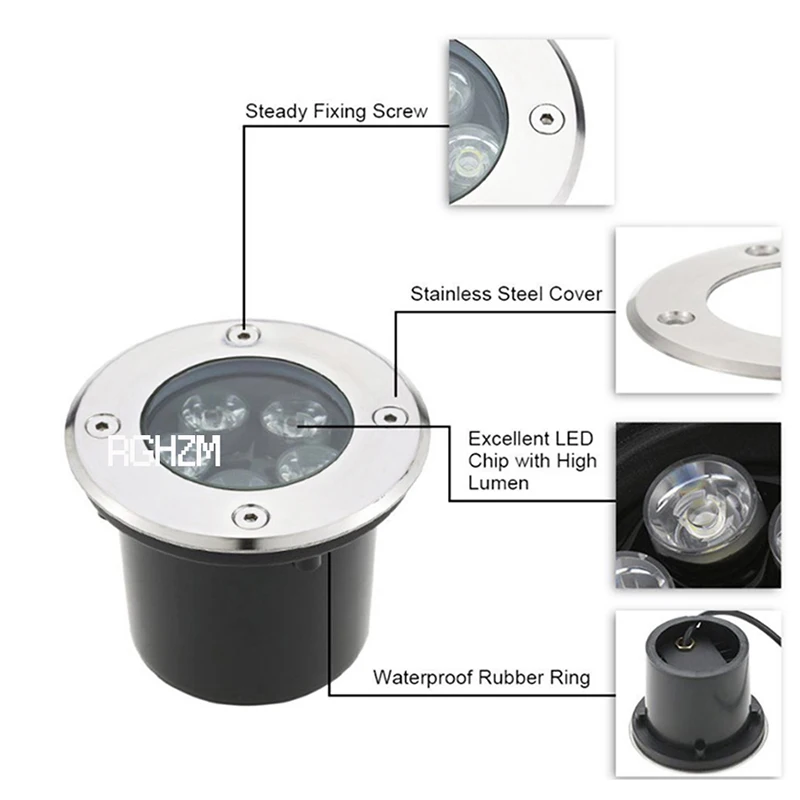 Waterproof Led Light Garden Underground 3W5W 9W 15W IP67 Outdoor Buried Foor Path Spot Recessed Landscape Lighting 85-265V DC12V garden decoration lamps,led underground light