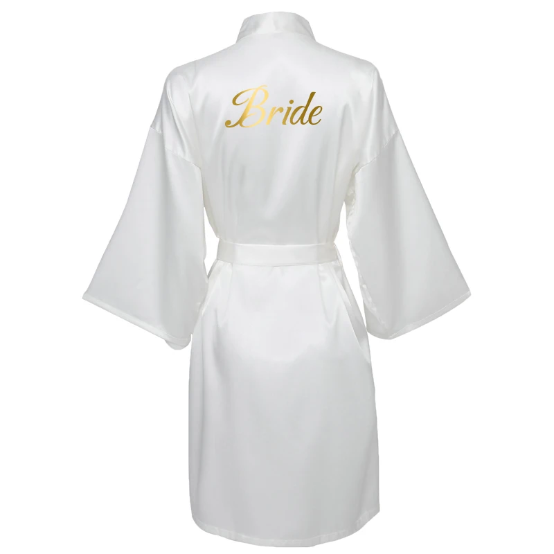 YUXINBRIDAL, новинка, женский белый, зеленый, мятный атласный шелковый халат для невесты, подружки невесты, свадебное платье, одежда для сна с золотым принтом