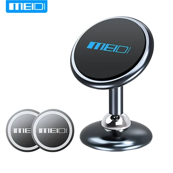 

MEIDI Magnetic Phone Car Mount Two-way 360 Rotation Dashboard Cell Phone Holder Compatible with GPS MINI Tablets and Smart Phone