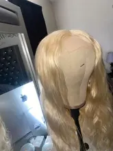 613 peluca Frontal de encaje 30 32 pulgadas 13x4x1 parte de encaje Peluca de la onda del cuerpo brasileño rubia peluca con malla Frontal de cabello humano para las mujeres 180 de densidad