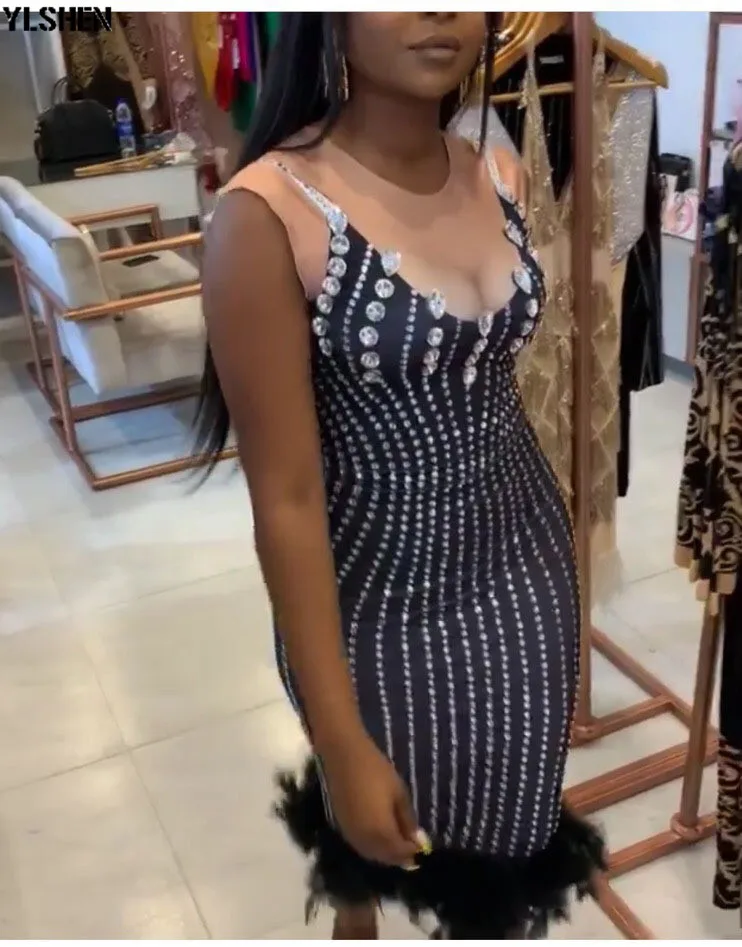 African Dresses for Women Dashiki 2019 New African Clothes Bazin Sexy Slim Diamond Robe Africain Grown Africa Dress Fake 2 Pcs 05
