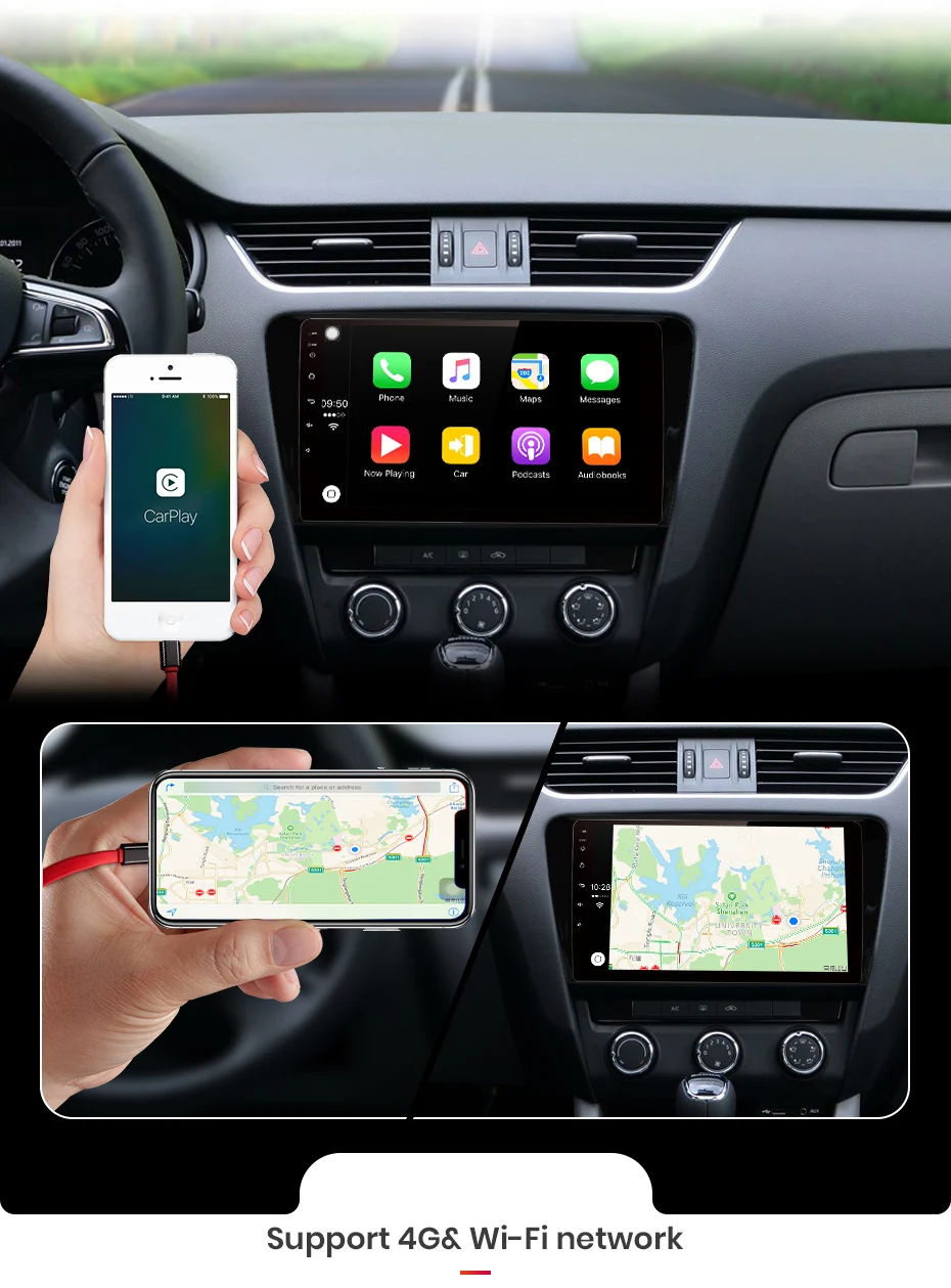 Junsun V1 pro 4G+ 64G CarPlay DSP Android 9,0 автомобильный Радио Мультимедиа стерео плеер gps для SKODA Octavia 2013-20162017 A7 2Din