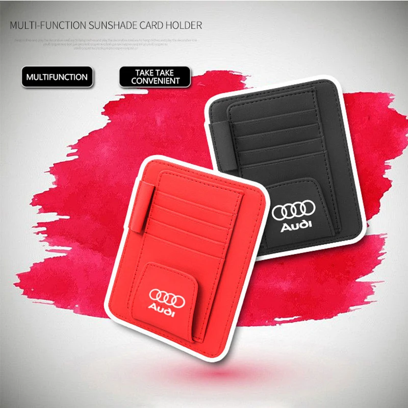 Для Audi b5 b6 b7 b8 A3 A4 A4L A5 A6 автомобильные солнцезащитные очки с зажимом сумка для хранения в автомобиле Многофункциональный Солнцезащитный козырек бизнес-держатель для карт хранения