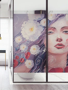 

Rose girl bedroom decorative glass stickers shop glass film creative personality static stickers custom