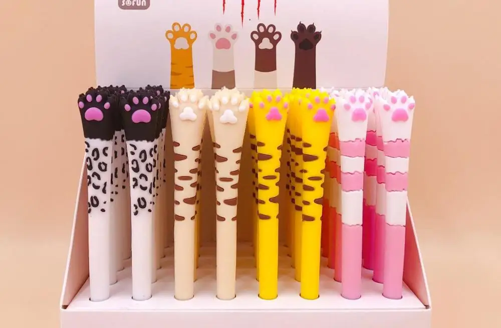 Корейская креативная гелевая ручка в виде кошачьей лапы милая мультяшная