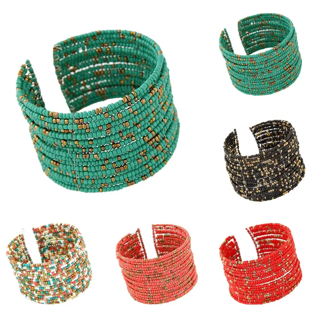 

Bohemian Ethnic Hippy Multi Bead Bracelet Bangle Boho Fashion Surf Handmade Wristban Bangle For Women Cuff Bracelet Vintage New