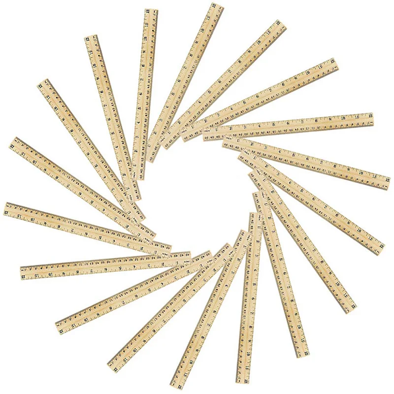 

60 Pcs Wooden Ruler, 2 Scale 30cm & 12Inch Student Ruler for School Office Wooden Measuring Ruler