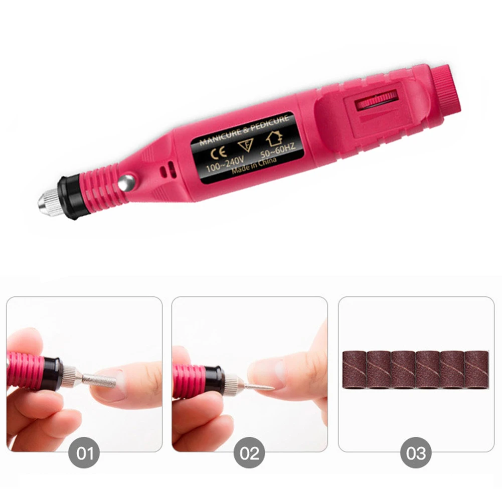 1 Набор USB электрическая дрель для ногтей, педикюрная ручка, шлифовальный аппарат для маникюра, машинка для маникюра, пилка для ногтей, инструмент для дизайна ногтей