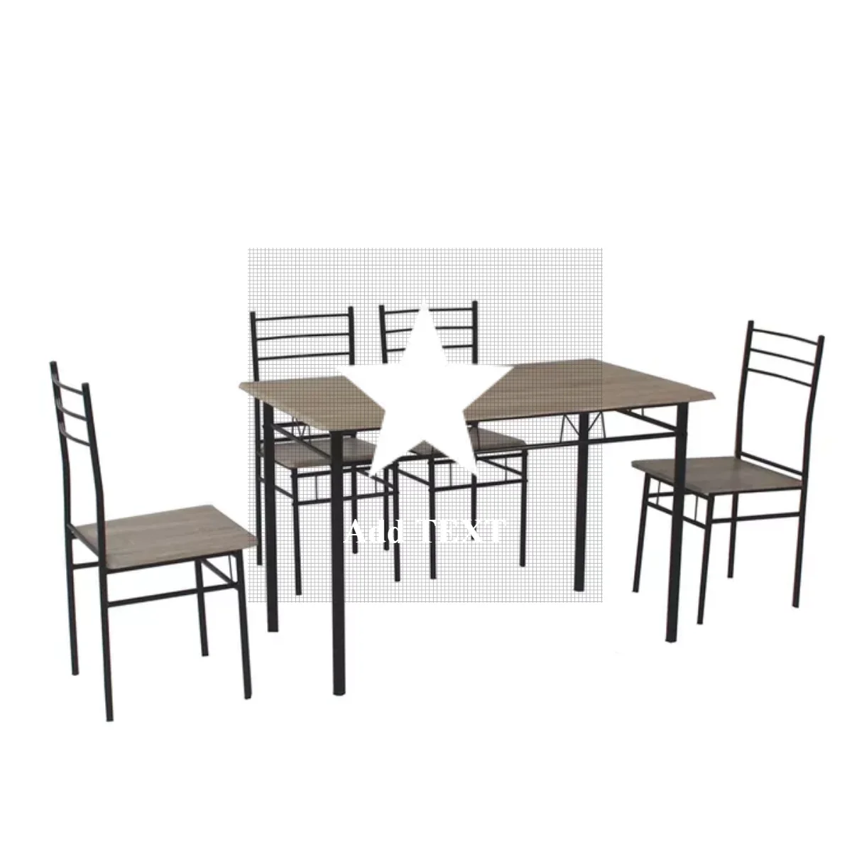 Simply Style Wooden Dining Table Set With 4 Dining Chair Set Metal Frame For Dining Room Kitchen Home Furniture Buy Metal Iron Frame Dining Chair