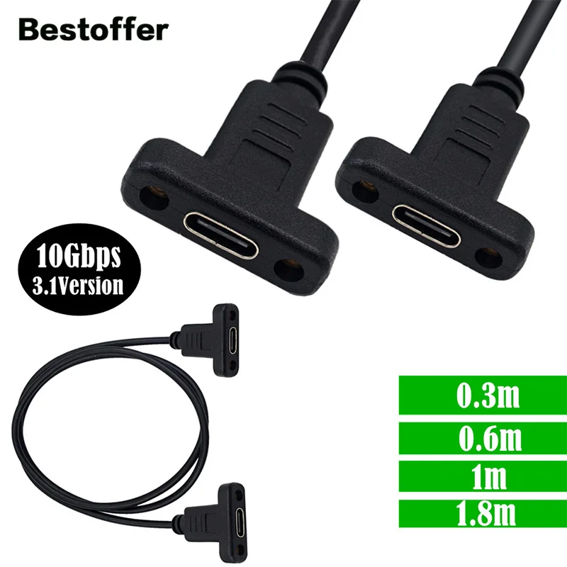 30 см 60 1 м 8 USB C Type-C Штекерный/Женский к женскому 10 Гбит/с удлинитель USB3.1 кабель для