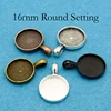 500 pcs - 16mm Pendant Tray, 16mm Cabochon Setting, 16mm Round Pendant Bezel Blanks for Glass or Resin Necklace Making 1