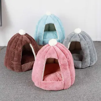 

Dog donut bed soft plush winter warm pet dog comfy bed dog cat sleeping bag pumpkin bed cat's house manta para perro 30S24