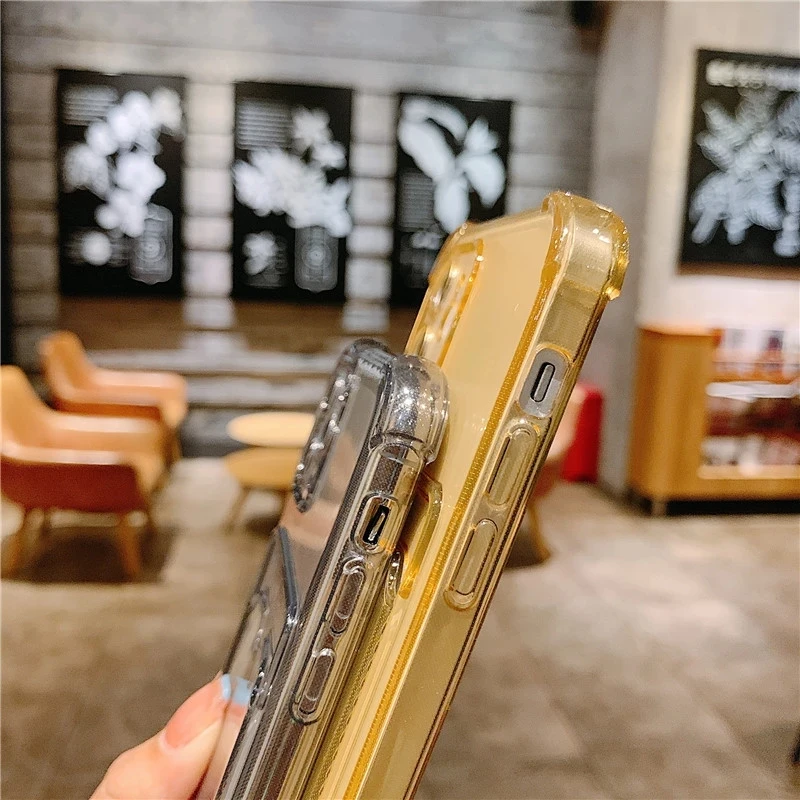 Simple Transparent Silicone Wallet Case for iPhone 12 11 Pro XS Max SE X XR 6 6s 7 8 Plus Shockproof Lens Protection Card Cover